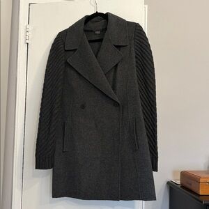 Vince gray knit sleeve wool jacket - size small